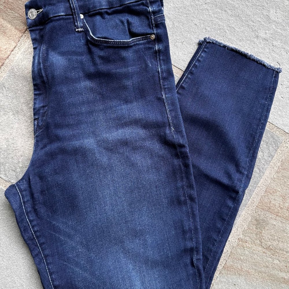 Mother Jeans The Looker High Waisted Ankle Fray Tongue and Cheek Size 34